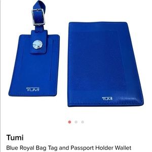 Tumi Royal Blue Bag Tag and Passport Holder